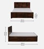 Bergen Sheesham Wood Queen Size Bed In Provincial Teak Finish With Hydraulic Storage