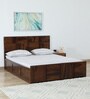Bergen Sheesham Wood Queen Size Bed In Provincial Teak Finish With Hydraulic Storage