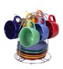 Bergner Stoneware 100 ML Cups and Saucers With Stand