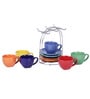 Bergner Stoneware 100 ML Cups and Saucers With Stand