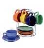 Bergner Stoneware 100 ML Cups and Saucers With Stand