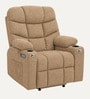Berlin Boucle Fabric  Electric 1 Seater Recliner With USB Port In  Beige Colour