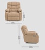 Berlin Boucle Fabric  Electric 1 Seater Recliner With USB Port In  Beige Colour