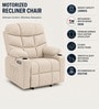 Berlin Boucle Fabric  Electric 1 Seater Recliner With USB Port In Off-White Colour