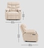 Berlin Boucle Fabric  Electric 1 Seater Recliner With USB Port In Off-White Colour