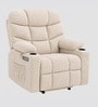 Berlin Boucle Fabric  Electric 1 Seater Recliner With USB Port In Off-White Colour