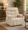 Berlin Boucle Fabric  Electric 1 Seater Recliner With USB Port In Off-White Colour