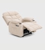 Berlin Boucle Fabric  Electric 1 Seater Recliner With USB Port In Off-White Colour