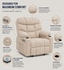 Berlin Boucle Fabric  Electric 1 Seater Recliner With USB Port In Off-White Colour