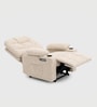 Berlin Boucle Fabric  Electric 1 Seater Recliner With USB Port In Off-White Colour
