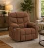 Berlin Boucle Fabric Electric 1 Seater Recliner With USB Port In Brown Colour