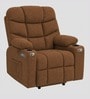 Berlin Boucle Fabric Electric 1 Seater Recliner With USB Port In Brown Colour