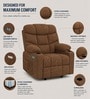 Berlin Boucle Fabric Electric 1 Seater Recliner With USB Port In Brown Colour