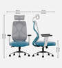 Berlin Breathable Mesh High Back Ergonomic Chair in Blue Colour