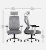 Berlin Breathable Mesh High Back Ergonomic Chair in Grey Colour