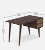 Berlin Cane Writing Table In Walnut Finish
