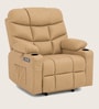 Berlin Leatherette Electric 1 Seater Recliner With USB Port In Camel Brown Colour