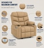 Berlin Leatherette Electric 1 Seater Recliner With USB Port In Camel Brown Colour