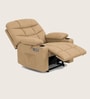Berlin Leatherette Electric 1 Seater Recliner With USB Port In Camel Brown Colour