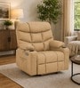 Berlin Leatherette Electric 1 Seater Recliner With USB Port In Camel Brown Colour