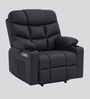 Berlin Leatherette Electric 1 Seater Recliner With USB Port In Black Colour