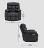 Berlin Leatherette Electric 1 Seater Recliner With USB Port In Black Colour