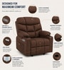Berlin Leatherette Electric 1 Seater Recliner With USB Port In Brown Colour