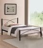 By FurnitureKraft Berlin Metal Single Size Bed in Black Colour