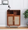Berlin Solid Wood Bar Cabinet In Teak Honey Finish