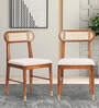 Berlin Solid Wood Dining Chair In Teak Honey Finish Set Of 2