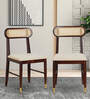 Berlin Solid Wood Dining Chair In Walnut Finish Set Of 2
