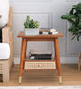 Berlin Solid Wood End Table In Teak Honey Finish