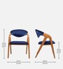 Berlin Upholstered Dining Chair In Dark Blue Colour (Set of 2)