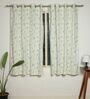 Bern Green Cotton 230 GSM  Floral 5 Feet Room Darkening Eyelet Window Curtains (2 Pc)