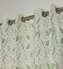 Bern Green Cotton 230 GSM  Floral 9 Feet Room Darkening Eyelet Long Door Curtains (2 Pc)