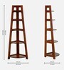 Bern Solid Wood Foldable Corner Bookshelf in Scratch Resistant Honey Oak Finish