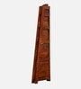 Bern Solid Wood Foldable Corner Bookshelf in Scratch Resistant Honey Oak Finish