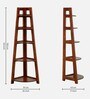 Bern Solid Wood Foldable Corner Bookshelf in Scratch Resistant Honey Oak Finish