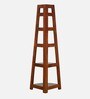 Bern Solid Wood Foldable Corner Bookshelf in Scratch Resistant Honey Oak Finish