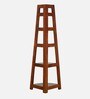 Bern Solid Wood Foldable Corner Bookshelf in Scratch Resistant Honey Oak Finish