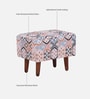 Berry Fabric Foot Stool In Honey Oak Finish