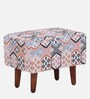 Berry Fabric Foot Stool In Honey Oak Finish