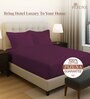 Berry Plum Solid 400 TC Cotton King Sized Fitted sheet with 2 Pillow Covers