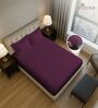 Berry Plum Solid 400 TC Cotton King Sized Fitted sheet with 2 Pillow Covers