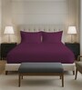 Berry Plum Solid 400 TC Cotton Queen Sized Fitted sheet with 2 Pillow Covers