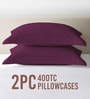 Berry Plum Solid 400 TC Cotton Standard Sized 2 Pillow Covers