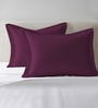 Berry Plum Solid 400 TC Cotton Standard Sized 2 Pillow Covers
