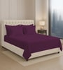 Berry Plum Solid 400 TC Cotton Super King Sized Bedsheet with 4 Pillow Covers