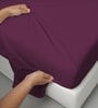Berry Plum Solid 400 TC Cotton Super King Sized Bedsheet with 4 Pillow Covers
