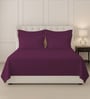 Berry Plum Solid 400 TC Cotton Super King Sized Bedsheet with 4 Pillow Covers